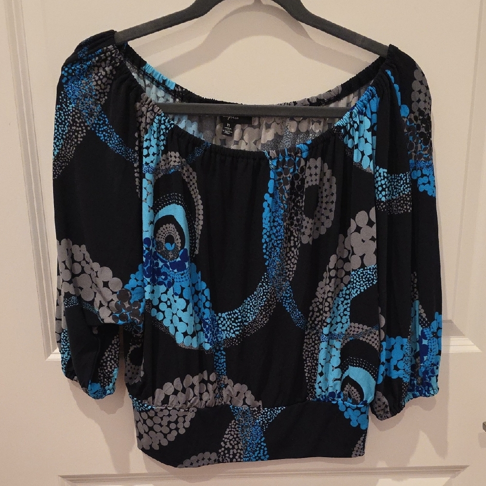 Express Women's Black and Blue Blouse